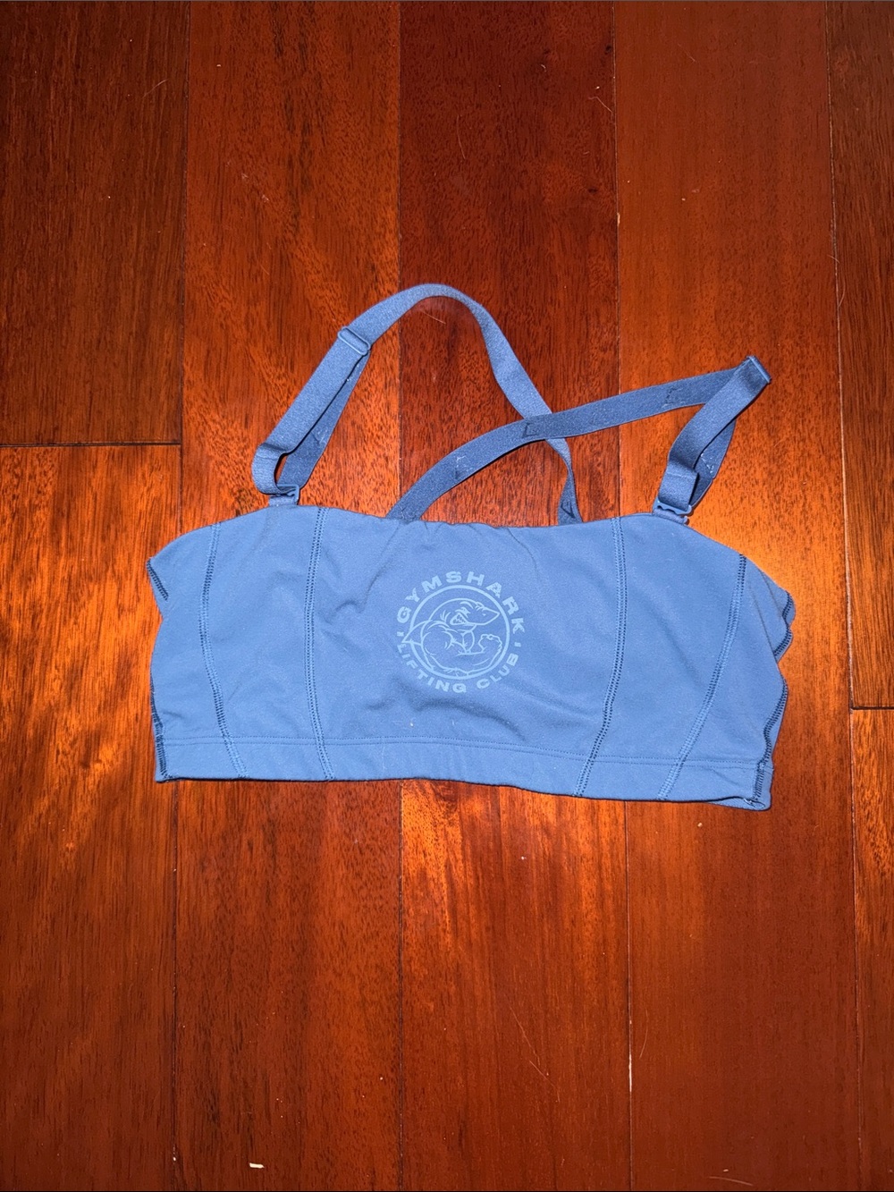 Gymshark Blue Strappy Sports Bra with Logo